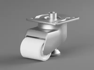 Industrial Caster Wheel with Brake Heavy Duty Equipment Roller 3D model