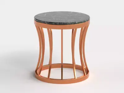 Table 7 Steel Marble Top Coffee Table Low-poly 3D model