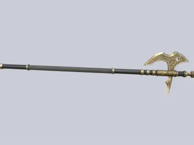 Fantasy halberd Low-poly 3D model purchase