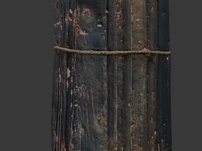 Rustic Cast Iron Bollard Low-poly 3D model