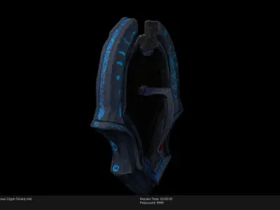 Low Poly Stylized Ethereal Glyph Shield Low-poly 3D model