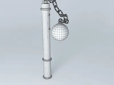 Flail pen with chain Free 3D model
