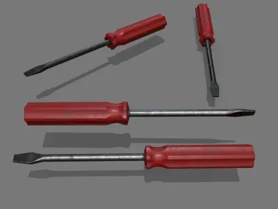 screwdriver Low-poly 3D model 45