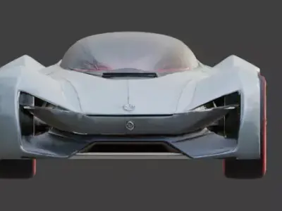 Futuristic Concept Car 3D Model Low-poly 3D model