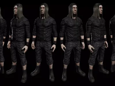Heavy Metal Head Low-poly 3D model
