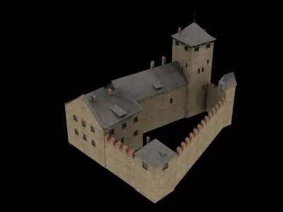Castle 1 medieval Low-poly 3D model