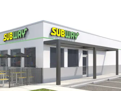 Retail Collection-005 Restaurants With Site 3D model