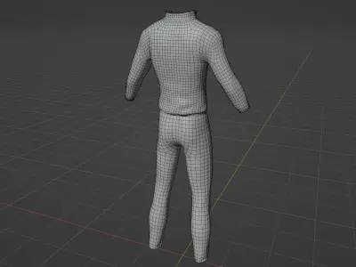 Male Tracksuit and Training pants Low-poly 3D model