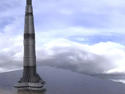 Space Skyscraper city tall 3D model