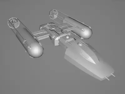 STAR WARS Rebel Y-Wing - Low Poly Game - FBX MODEL Low-poly 3D model