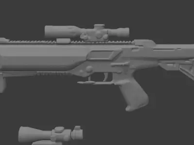 futuristic gun Low-poly 3D model