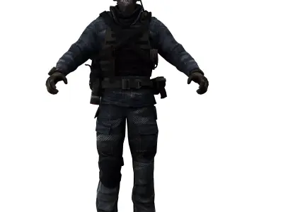 soldier  james Low-poly 3D model