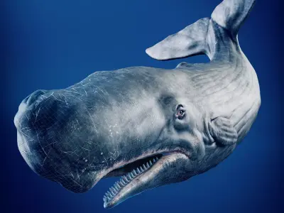 Sperm Whale Game-Ready   Low-poly 3D model