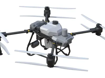 DJI AGRAS T50 agricultural drone Low-poly 3D model