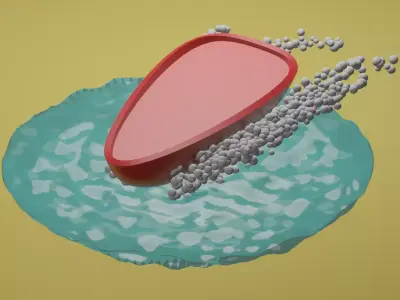 Boat animation stylized Low-poly 3D model