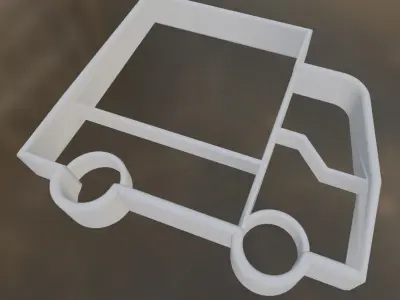 Truck Cookie Cutter double-sided 3D print model