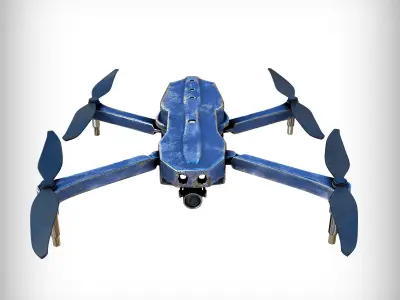 3D old drone Low-poly 3D model