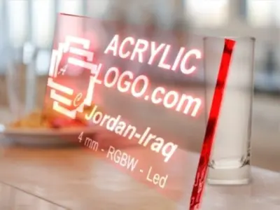 Acrylic with led signs Low-poly 3D model
