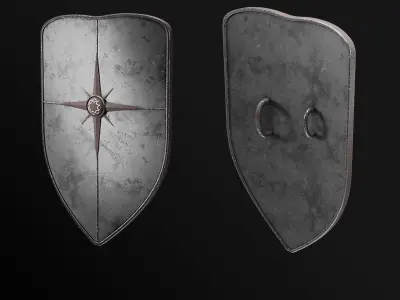 Medieval Shields Game Asset Low-poly 3D model