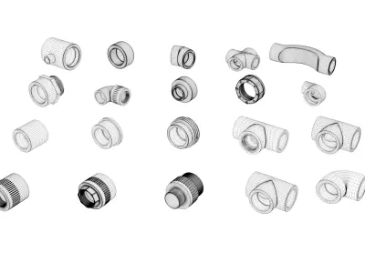 PRRC Pipe Fittings 3D Model Bundle 3D model