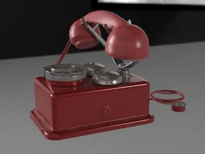 Vintage telephone Low-poly 3D model