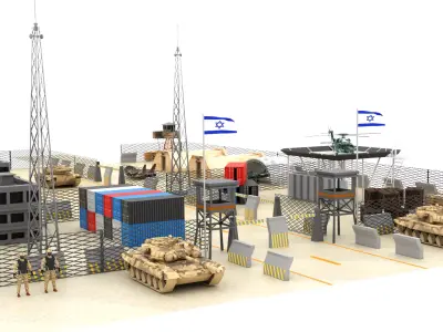 Israel Military Base Low-poly 3D model