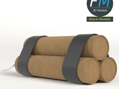 Stylized dynamite pack 3D model