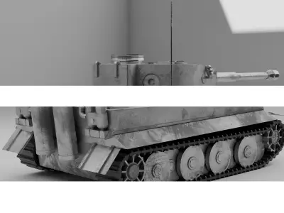 Cheap Tiger I Tank Game Ready 3D Model  Low Poly PBR Textured Low-poly 3D model