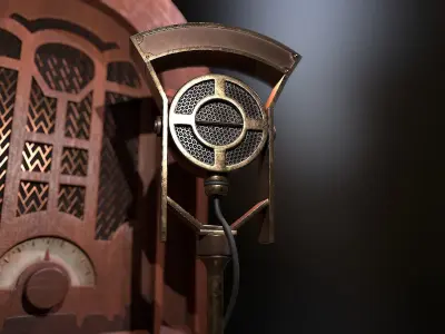 Vintage Radio Transmitter Low-poly 3D model