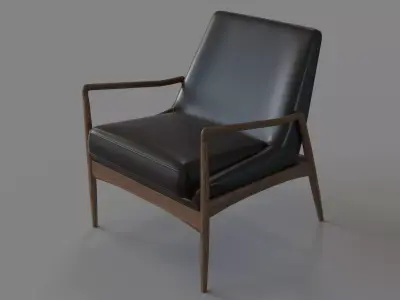 Braden Leather Chair Durango Smoke 3D model