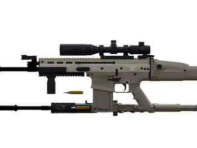 Ultra Realistic Tactical Sniper Rifle Model Game Ready Weapon Low-poly 3D model