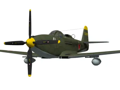 Bell P-63C Kingcobra 3D model buy