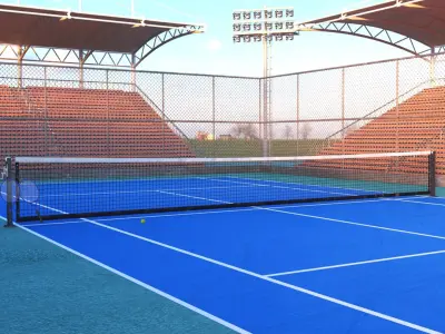 Tennis Court Arena 3D model