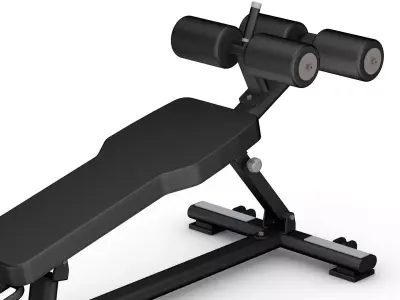 Decline abdominal bench Low-poly 3D model