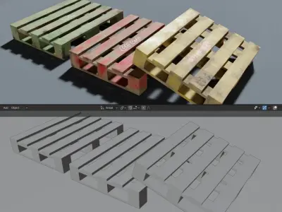 Wood Pallet Pack - Game Ready Low-poly 3D model