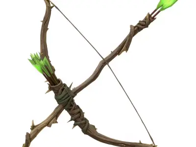 Sylven Thorn-Weaver Bow 3D Model Low-poly 3D model