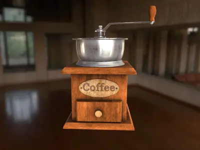  mechanical coffee grinder Low-poly 3D model