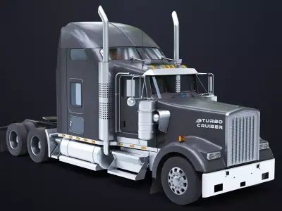 Heavy Truck Chassis 02 Generic Black All PBR Unity UE Textures Low-poly 3D model