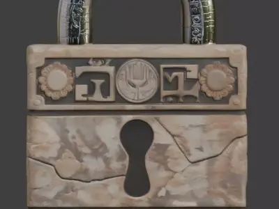 Ancient Egyptian Stone Locking Mechanism 3D Prop Analysis Low-poly 3D model