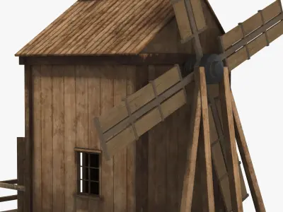 Old Wooden Windmill 3D model purchase
