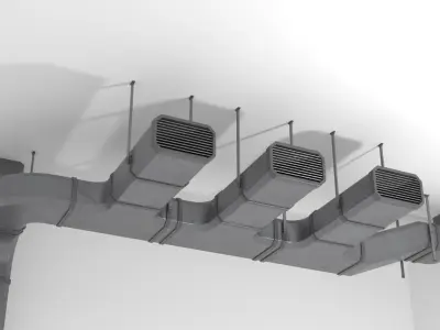 Modular ventilation model Low-poly 3D model