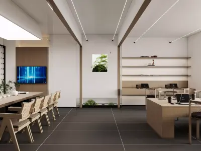  Office reception lobby interior scene 11 3D model