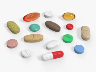 Medical Pill, Capsule, Tablet collection 3D model