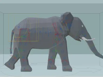3D Low Poly Elephant Model Free low-poly 3D model