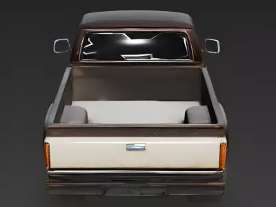 Realistic 1990s Rural Dually Work Truck 3D Model Low-poly 3D model