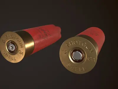 12ga Shotgun Shell Low-poly 3D model
