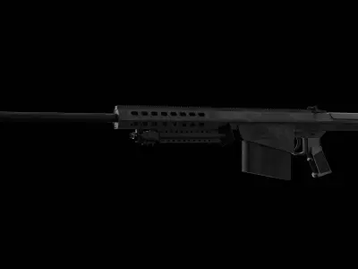 Barret M107 A1 Sniper rifle Low-poly 3D model