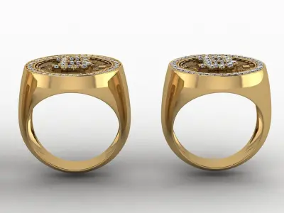 Bitcoin ring 5 sizes Low-poly 3D model