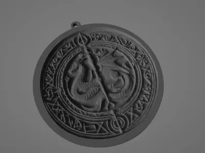 dragon coin key chain 3D print model