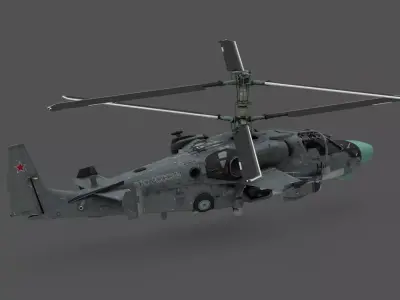 Kamov Ka-52 Alligator 3D Model Russian Attack Helicopter Free low-poly 3D model